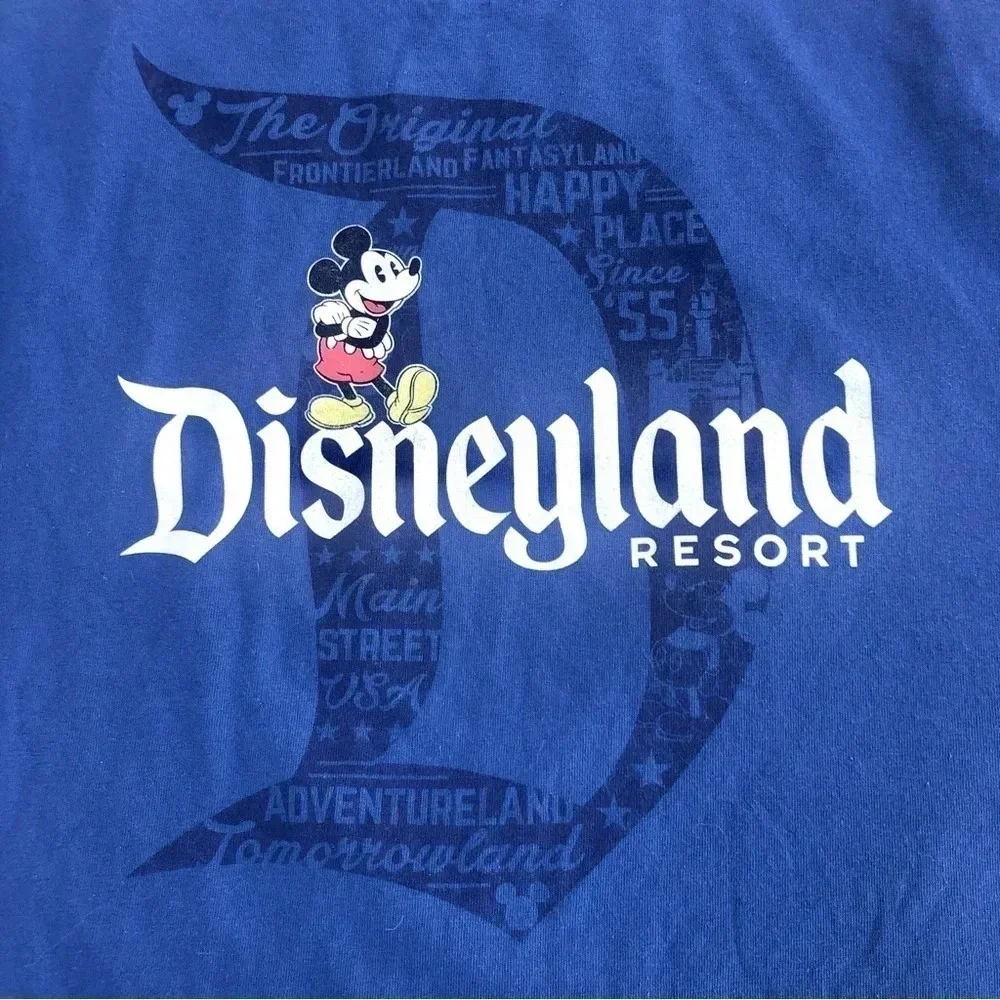 Disneyland Resort Graphic Tee‎ Shirt Mens Size L Blue Short Sleeves 1955 Mickey